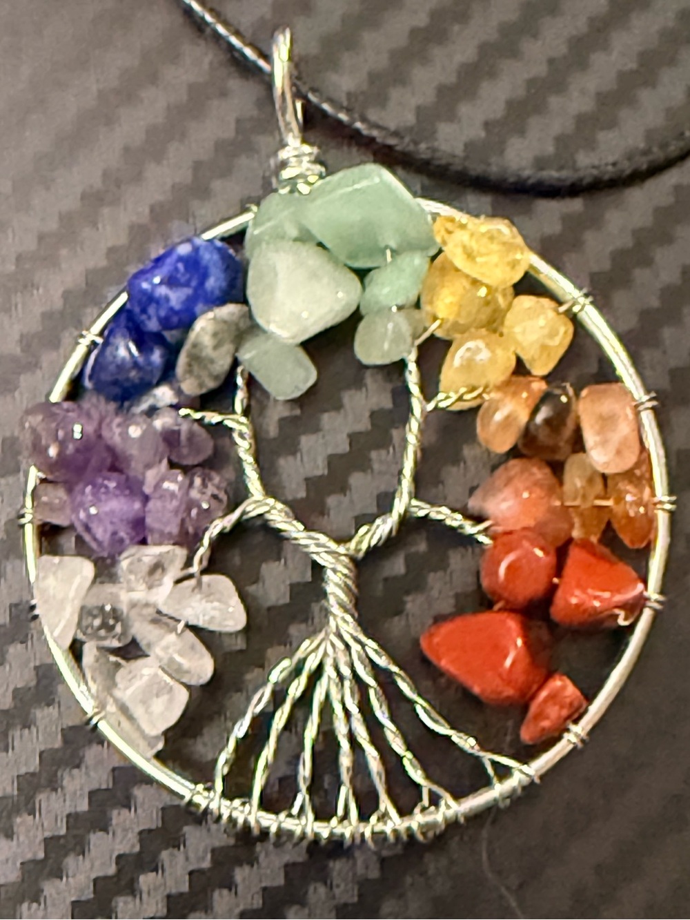Handmade Tree of Life Multicolor Chakra Pendant Necklace